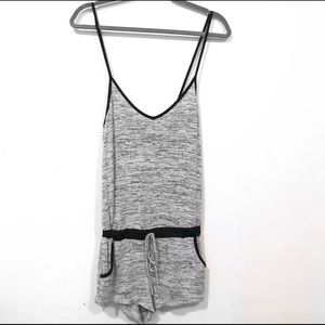 FASHION NOVA Romper Cami Tank Heathered Gray Black